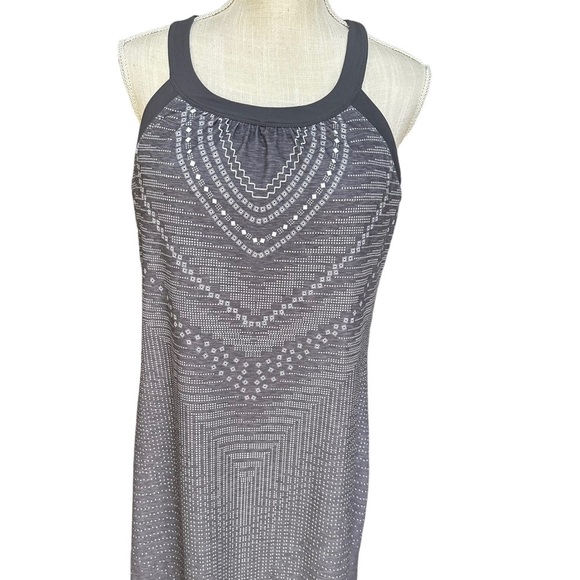 Prana Women's Grey Geometric Print Athletic Midi Dress Size L - Picture 5 of 12